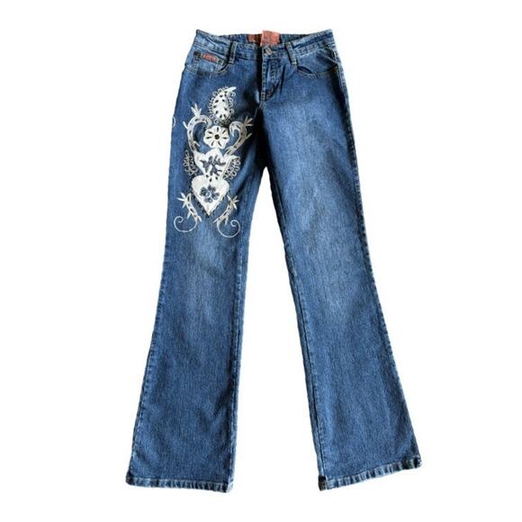 Daniel Denim - Daniel Festival Jeans Bootcut Size 5/6 Embroidered Vintage Sequins Mid Rise NWT